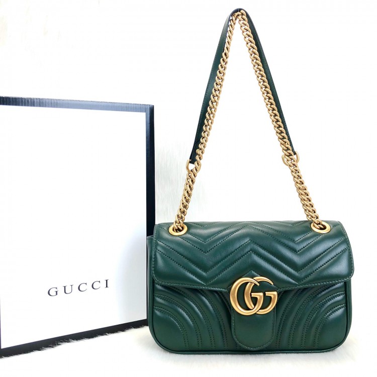 GUCCİ MARMONT YESİL HAKİKİ DERİ